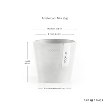 Ecopots Amsterdam Mini Pot White Grey