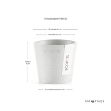 Ecopots Amsterdam Mini Pot White Grey