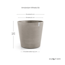 Ecopots Amsterdam Wheels Taupe