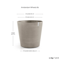 Ecopots Amsterdam Wheels Taupe