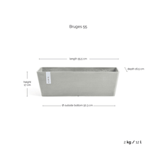 Ecopots Bruges White Grey