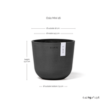 Ecopots Oslo Mini Pot White Grey