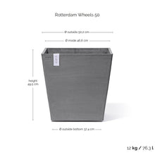 Ecopots Rotterdam Wheels 50 Grey