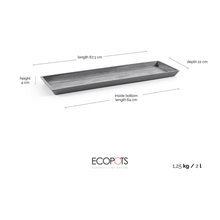 Ecopots Saucer Rectangular Grey