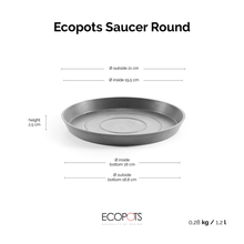 Ecopots Saucer Round Grey