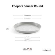 Ecopots Saucer Round White Grey