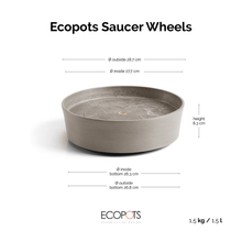 Ecopots Saucer Wheels Round Taupe